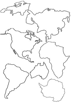 world map continents outline