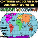 Continents And Oceans Map Collaborative Poster | 45x36 Inc