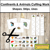 Continents & Animals Cutting Work - Scissor Practice