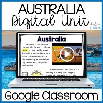 Preview of Continents: Australia Digital Distance Learning GOOGLE Unit