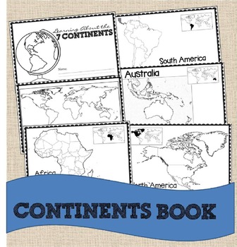 Preview of Continents Book for Kids
