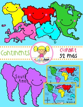 Preview of Continents Clipart