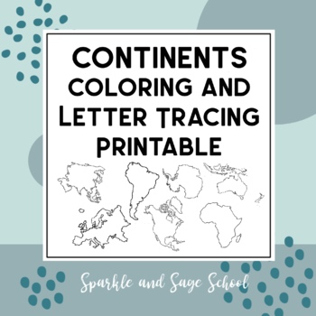 Preview of 7 Continents Coloring and Letter Tracing Printable Pages Bundle
