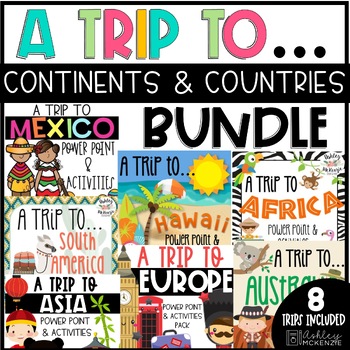 Preview of Continents & Countries Bundle - PowerPoints & Activities! Distance Learning