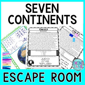 Preview of Continents ESCAPE ROOM - World Geography - Reading Comprehension