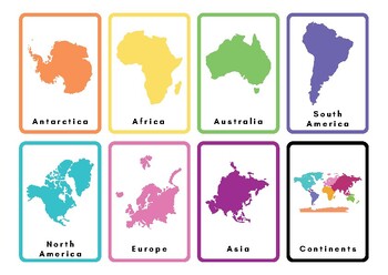 Preview of Continents Flash Cards