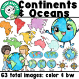 Continents & Oceans ClipArt