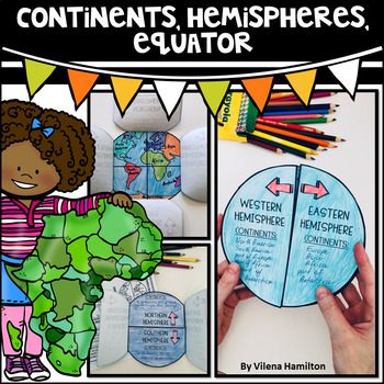 Preview of Continents. Hemispheres. Equator. Reading Passage & Foldable.