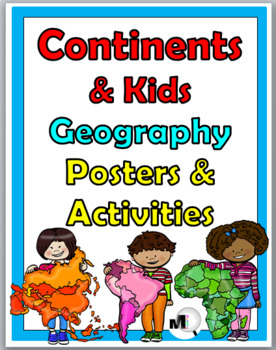 Preview of World Geography Terms for Kids Continent Posters & Activities
