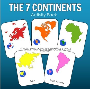 Preview of 7 Continents Montessori 3 Part Cards