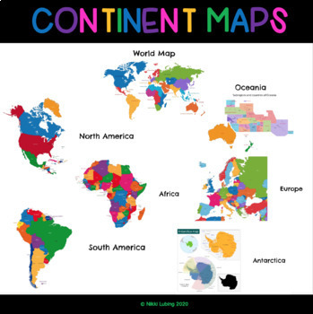 Preview of Continents Maps on Google Slides for Digital Learning