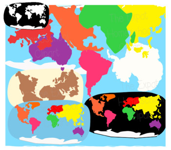 Preview of Continents  Montessori Clipart