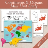 Label Continents and Oceans Blank Map Activity, 7 Continen