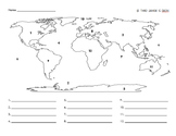 Continents & Oceans Map Assessment (w/ A.Key)