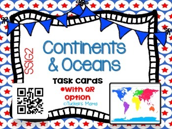 Preview of Continents & Oceans Task Cards