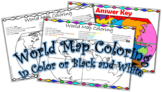 Continents/Oceans World Map Coloring