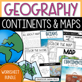 2nd Grade Geography Continents, Oceans & Map Skills Activi