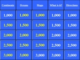 Continents Oceans and Maps Jeopardy Review Game