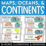 Continents and Oceans Maps and Posters | Geography and Map