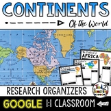 Continents Report Google Classroom Activities Distance Learning
