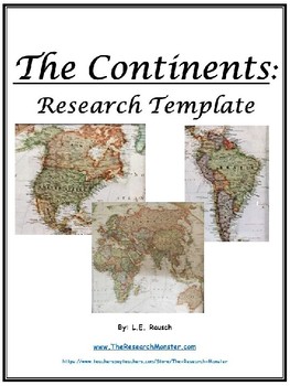 Preview of Continents Research Template EDITABLE