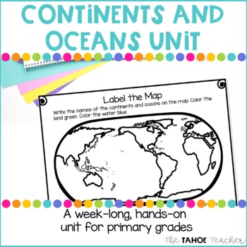 Preview of Continents Unit | Social Studies and Science Centers for Primary Grades
