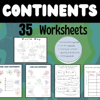 Preview of Continents Worksheet Bundle!