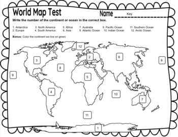 World Map Test by Mary Bown  TPT