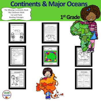Preview of Continents and Major Oceans for 1st Grade