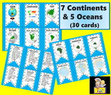 Continents and Oceans Cards Facts distance learning
