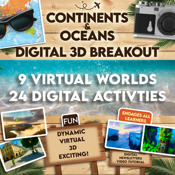 Preview of Continents and Oceans 360 VR Digital Escape Room/Breakout