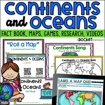 Preview of Continents and Oceans Activity | 7 Continents Printables | Ocean and Continents