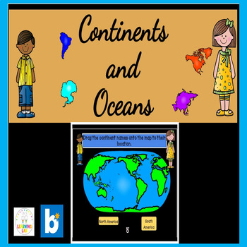 Preview of Continents and Oceans BOOM CARDS