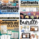 Continents and Oceans BUNDLE Printables, Reading Comprehen