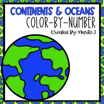 Preview of Continents and Oceans Color-By-Number