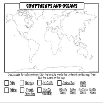 Continents and Oceans Digital Interactive for Google Apps by Create 2 Teach