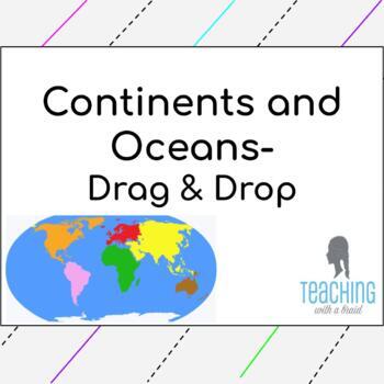 Preview of Continents and Oceans- Drag and Drop