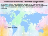 Continents and Oceans - Editable Google Slide
