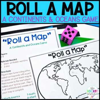 Preview of Label Continents and Oceans Blank Map FREE Game