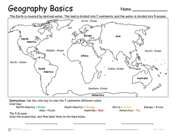 Continents And Oceans Geography Basics By Geo Earth Sciences
