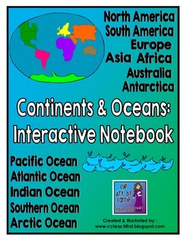 Preview of Continents and Oceans Interactive Notebook