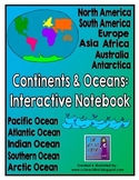 Continents and Oceans Interactive Notebook
