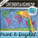 Continents and Oceans Map Activity (Print and Digital)