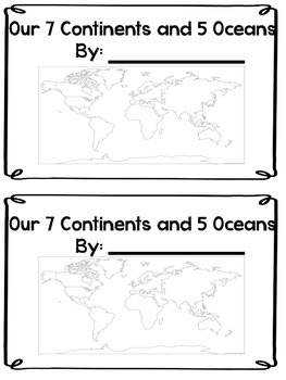 Preview of Continents and Oceans Mini Book