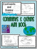 Continents and Oceans Mini Book