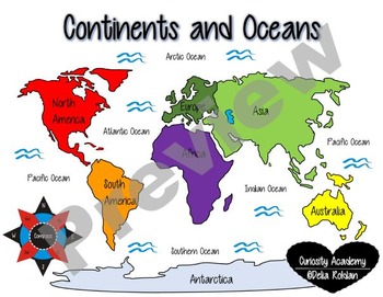 Continents and Oceans Poster by Curiosity Academy | TpT