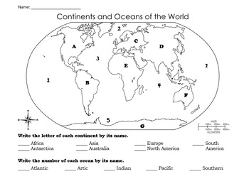 Preview of Continents and Oceans Quiz & Study Guide