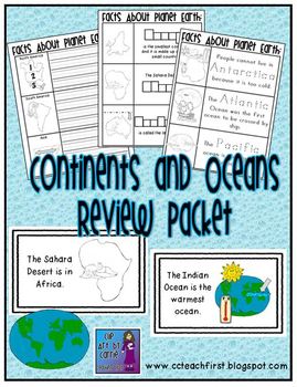 Preview of Continents and Oceans Review Packet