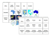 Continents and Oceans Review Sort - VA History SOL 3.5