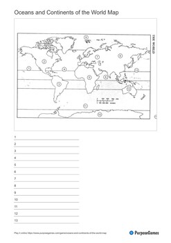 Continents And Oceans Test Worksheet By Ashley Frei TPT   Original 10847096 1 